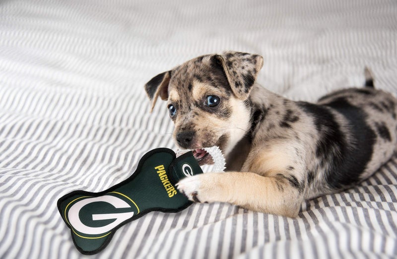 Pets First NFL Green Bay Packers Dental Dog TUG Toy with Squeaker. Tough PET Toy for Healthy Fun, Teething & Cleaning Pet's Teeth & Gum. (GBP-3310) - Image 3